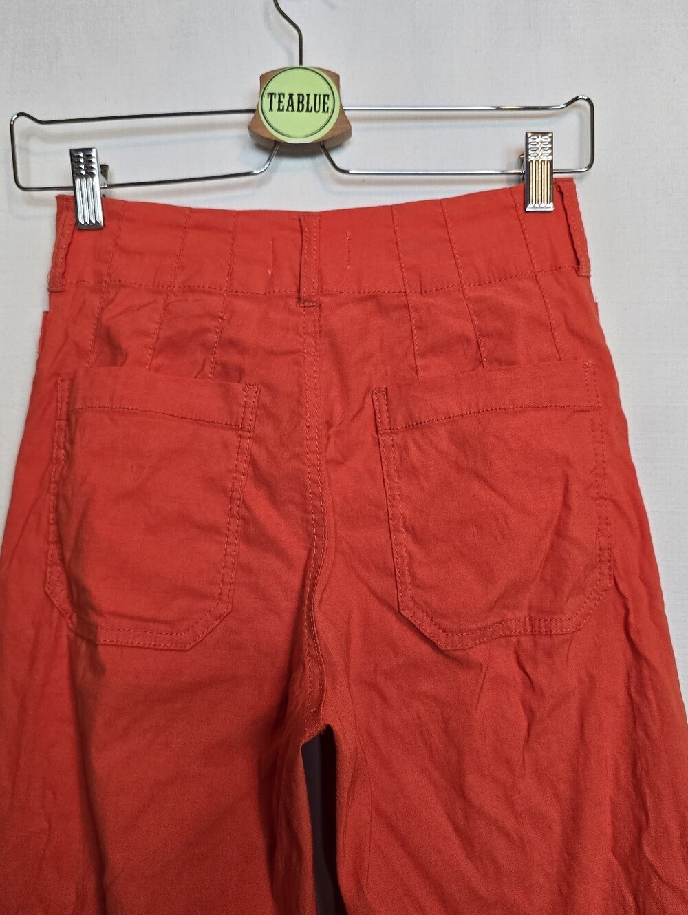 Anthropologie Maeve The Colette Wide Leg Pants Orange 26 Magic Fabric Crop - Picture 8 of 12